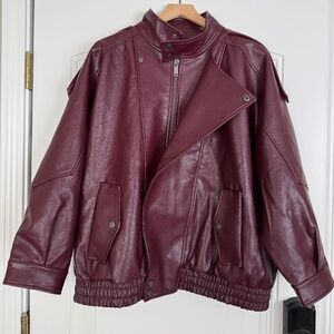 Abercrombie & Fitch vegan leather bomber jacket